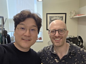 Prof. Jiwon Lee with Prof. Brandon DeKosky at the Ragon Institute